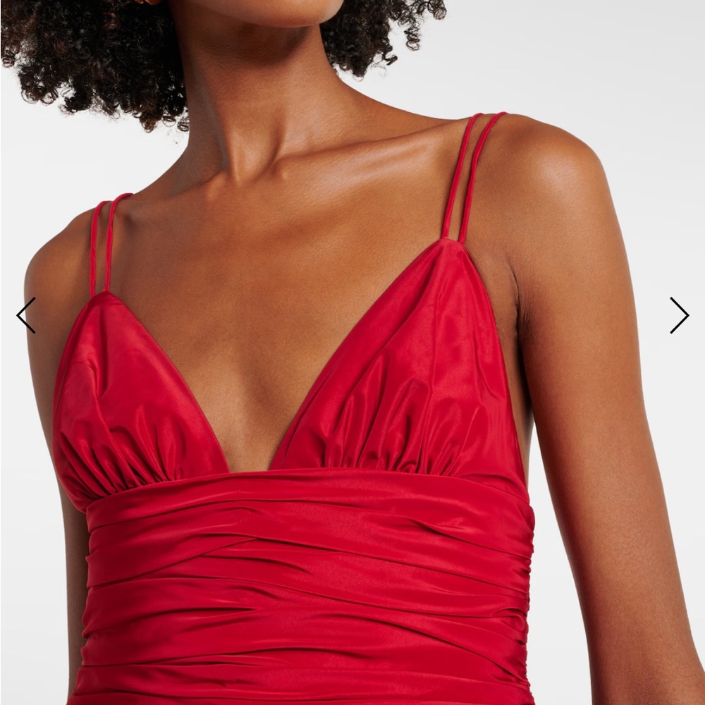 STAUD Red Ruched Mini Dress - Picture 4 of 12